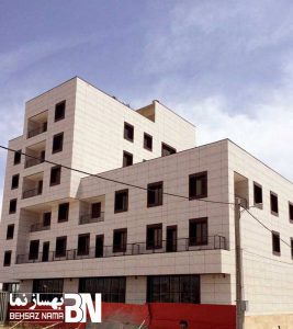 مجتمع تجاری مسکونی پردیسان قم | اجرای نمای ترکیبی سرامیک