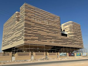 نمای ساختمان نظام مهندسی یزد – اجرای نمای آجر خشک