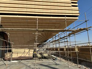 نمای ساختمان نظام مهندسی یزد – اجرای نمای آجر خشک