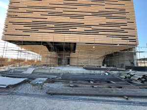 نمای ساختمان نظام مهندسی یزد – اجرای نمای آجر خشک