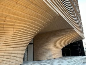 نمای ساختمان نظام مهندسی یزد – اجرای نمای آجر خشک